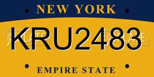KRU2483 New York License Plate