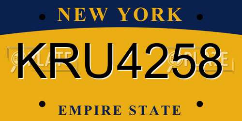 KRU4258 New York License Plate