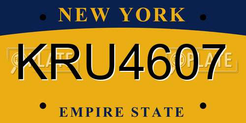 KRU4607 New York License Plate