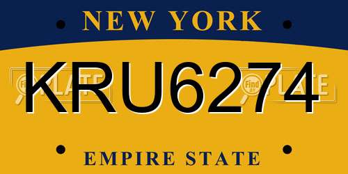 KRU6274 New York License Plate