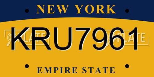 KRU7961 New York License Plate