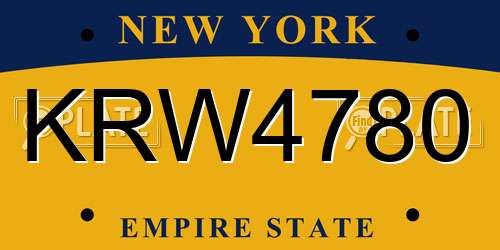 KRW4780 New York License Plate
