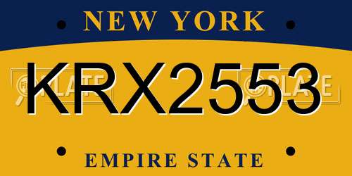 KRX2553 New York License Plate