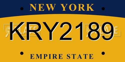 KRY2189 New York License Plate