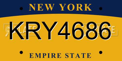 KRY4686 New York License Plate