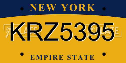 KRZ5395 New York License Plate