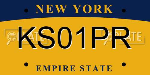 KS01PR New York License Plate