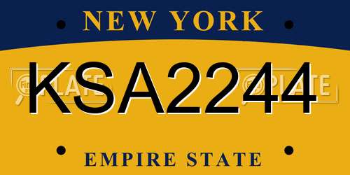 KSA2244 New York License Plate