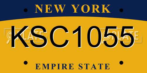 KSC1055 New York License Plate