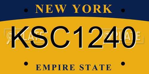 KSC1240 New York License Plate