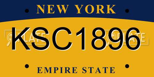 KSC1896 New York License Plate