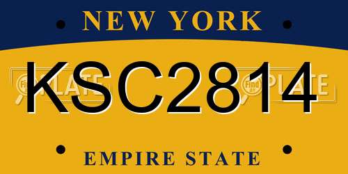 KSC2814 New York License Plate