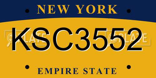 KSC3552 New York License Plate