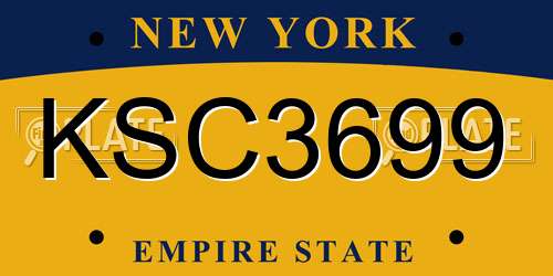 KSC3699 New York License Plate
