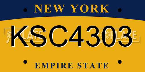 KSC4303 New York License Plate