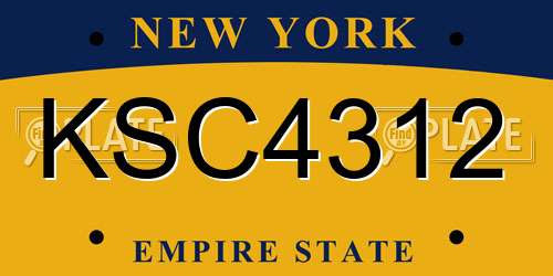 KSC4312 New York License Plate