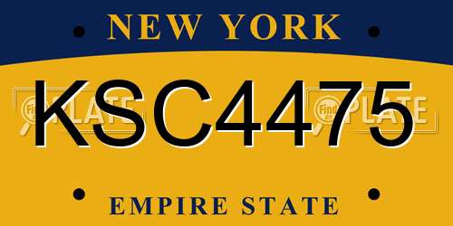KSC4475 New York License Plate