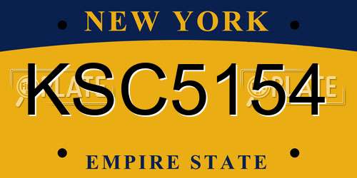 KSC5154 New York License Plate