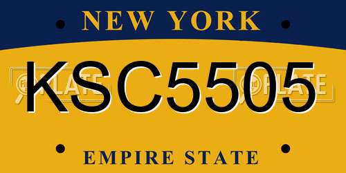 KSC5505 New York License Plate