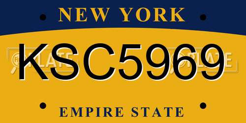KSC5969 New York License Plate