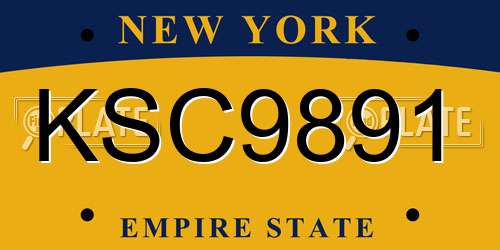 KSC9891 New York License Plate