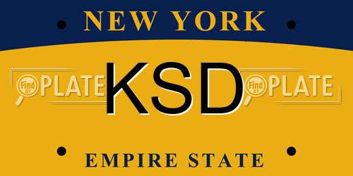 KSD New York License Plate