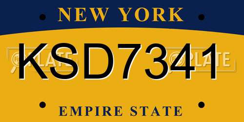 KSD7341 New York License Plate