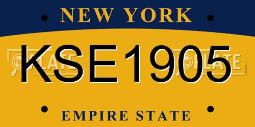 KSE1905 New York License Plate