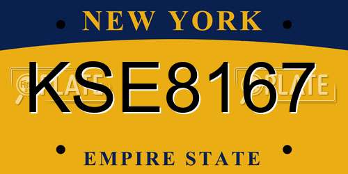 KSE8167 New York License Plate