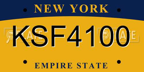 KSF4100 New York License Plate