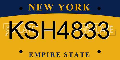 KSH4833 New York License Plate