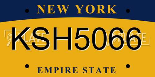 KSH5066 New York License Plate