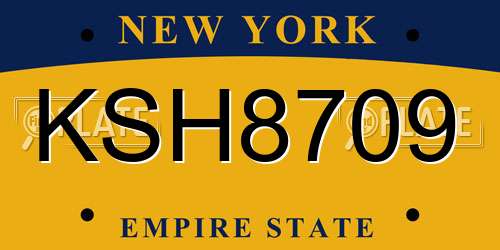 KSH8709 New York License Plate