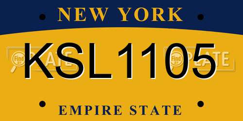KSL1105 New York License Plate