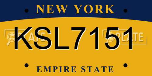 KSL7151 New York License Plate