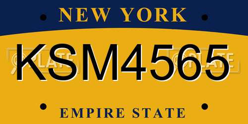 KSM4565 New York License Plate