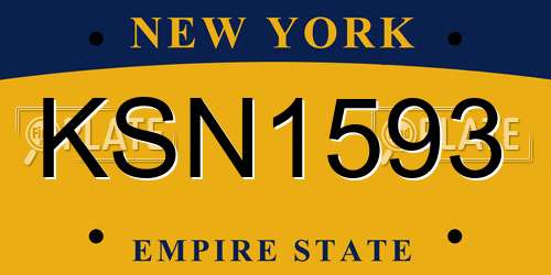 KSN1593 New York License Plate
