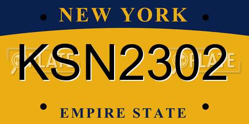 KSN2302 New York License Plate