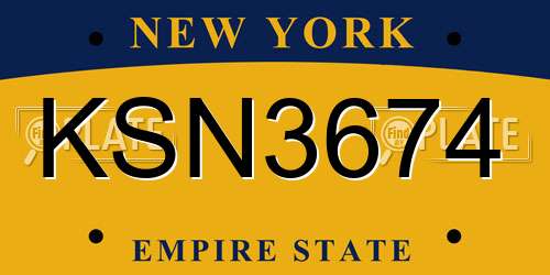 KSN3674 New York License Plate
