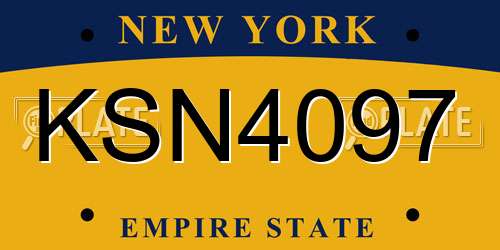 KSN4097 New York License Plate