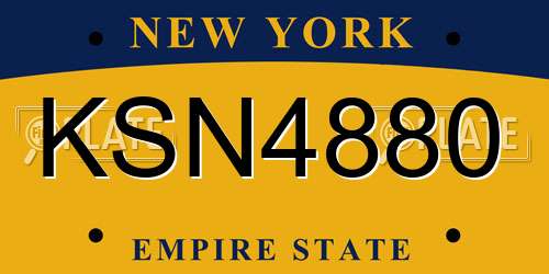 KSN4880 New York License Plate