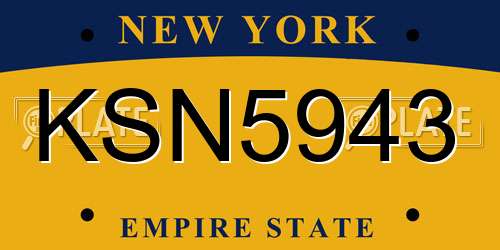 KSN5943 New York License Plate