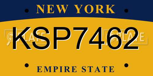 KSP7462 New York License Plate