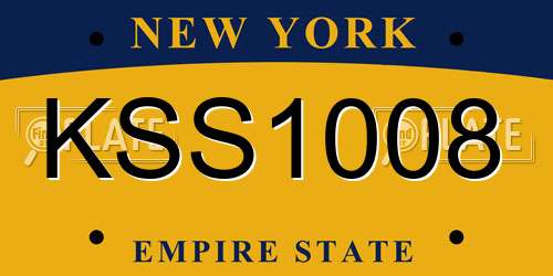 KSS1008 New York License Plate