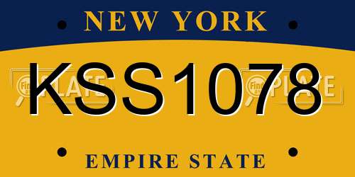 KSS1078 New York License Plate