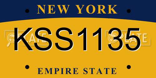 KSS1135 New York License Plate