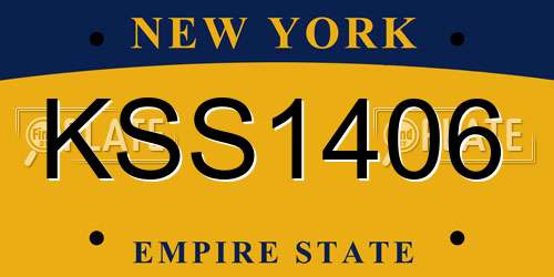 KSS1406 New York License Plate