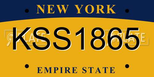 KSS1865 New York License Plate
