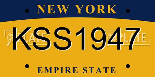 KSS1947 New York License Plate