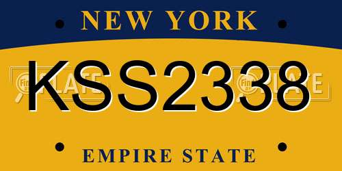 KSS2338 New York License Plate
